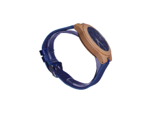 Load image into Gallery viewer, Timez Two | Waterproof Light Bamboo Watch | Blue Leather Band | TZ Lifestyle