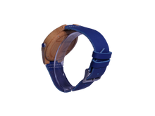 Load image into Gallery viewer, Timez Two | Waterproof Light Bamboo Watch | Blue Leather Band | TZ Lifestyle
