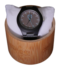 Load image into Gallery viewer, Nauticalz | Waterproof Dark Bamboo Watch | Grey Leather Band | TZ Lifestyle