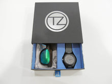 Load image into Gallery viewer, TZ LIFESTYLE | Boardwalk Essentials Pack | Polarized Green Floating Bamboo Sunglasses with Gray Waterproof Wood Watch