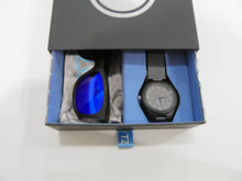 Load image into Gallery viewer, TZ LIFESTYLE | Seaside Essentials Pack | Polarized Blue Floating Bamboo Sunglasses with Gray Waterproof Wood Watch