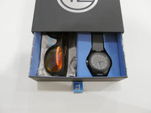 Load image into Gallery viewer, TZ LIFESTYLE | Volcanic Essentials Pack | Polarized Red Floating Bamboo Sunglasses with Gray Waterproof Wood Watch