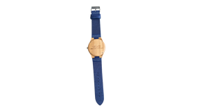 Timez Two | Waterproof Light Bamboo Watch | Blue Leather Band | TZ Lifestyle