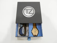 Load image into Gallery viewer, TZ LIFESTYLE | Glacier Essentials Pack | Polarized Mirrored Floating Bamboo Sunglasses with Tan Waterproof Wood Watch