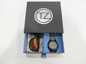TZ LIFESTYLE | Volcanic Essentials Pack | Polarized Red Floating Bamboo Sunglasses with Gray Waterproof Wood Watch